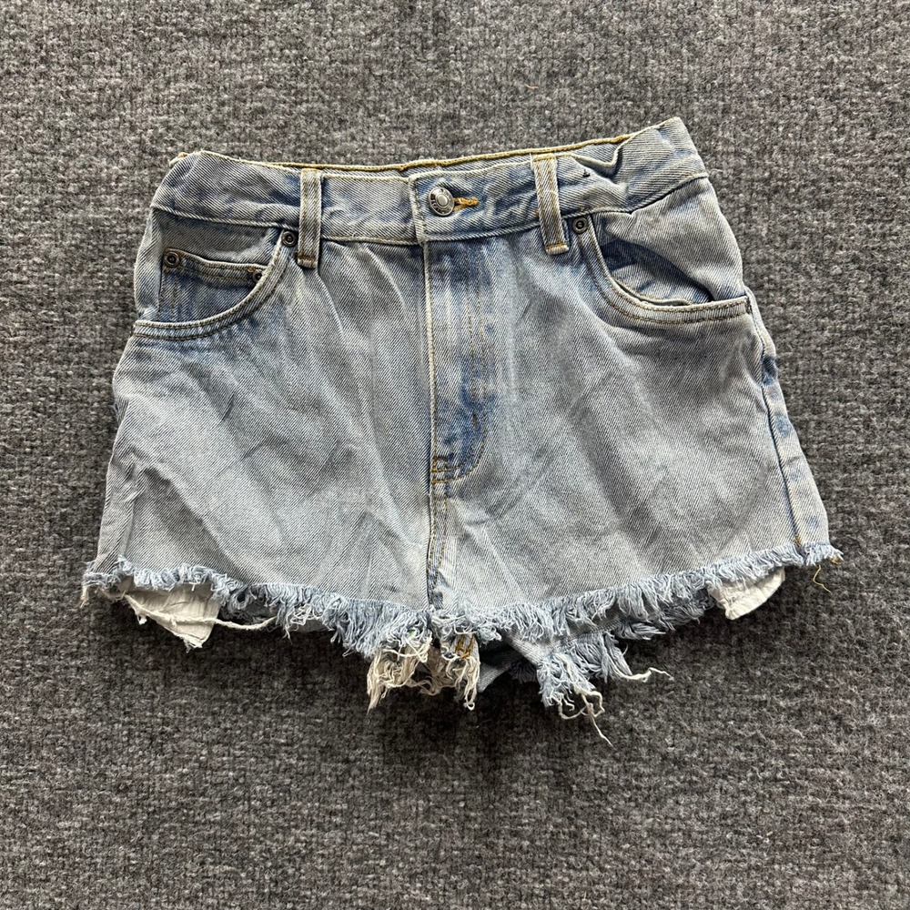 Old Navy Shorts Girls Size 12R Light Wash Denim High Waisted Frayed Raw Hem